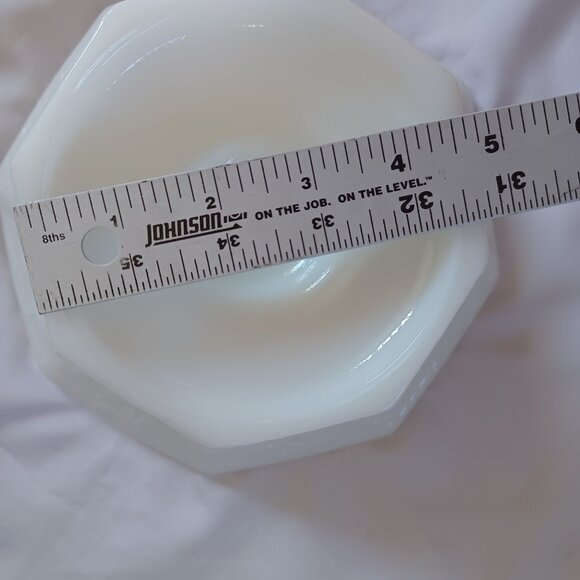 Vintage Anchor Hocking Milk Glass Footed Serving Bowl Pedestal White Planter - Picture 9 of 10